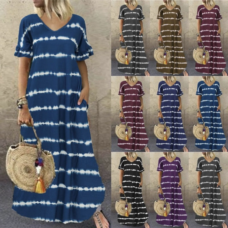 Robe Longue Hippie Pourpre Foncé