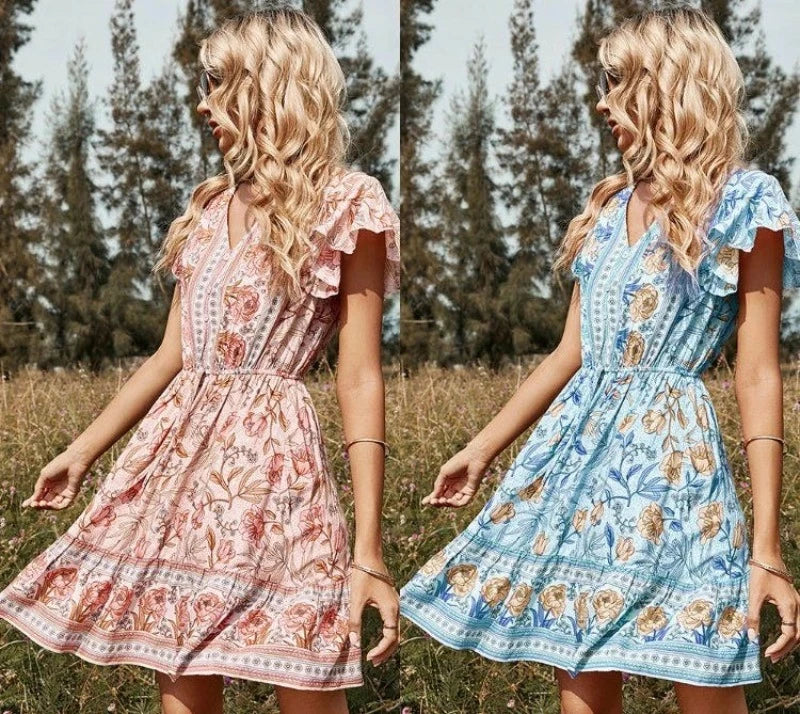 Robe Bohème Fleur du Printemps - boutique-hippie.fr