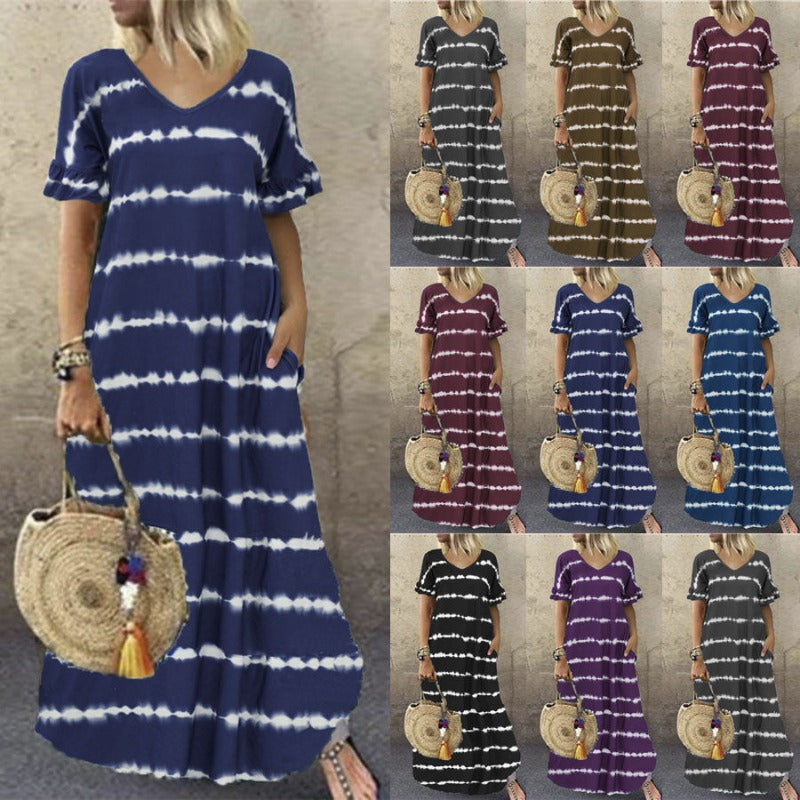 Robe Longue Hippie Pourpre Foncé