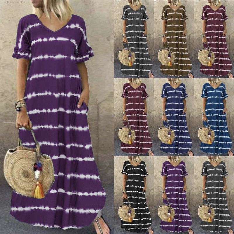 Robe Longue Hippie Pourpre Foncé