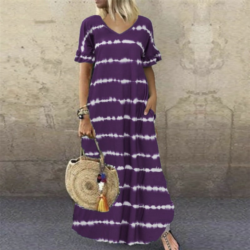Robe Longue Hippie Pourpre Foncé
