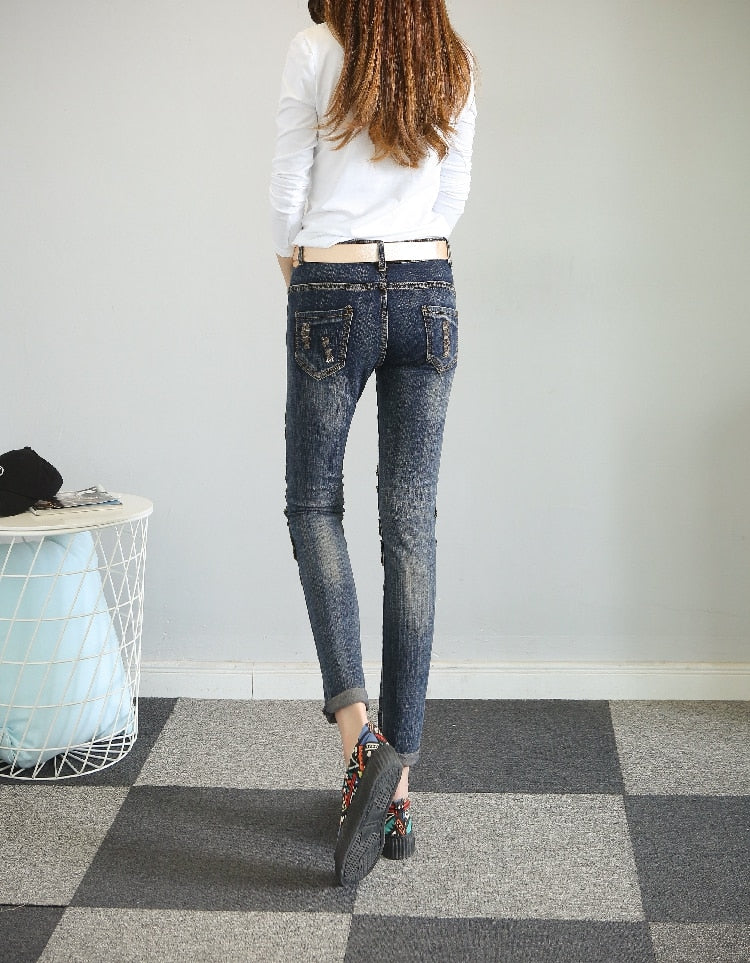 Jean Hippie Fleuri Foncé