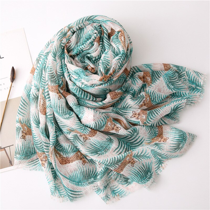 Chèche <br> Vert Tropical - boutique-hippie.fr