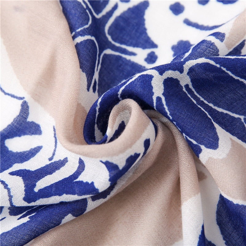 Chèche <br> Bleu Azur Texturé - boutique-hippie.fr