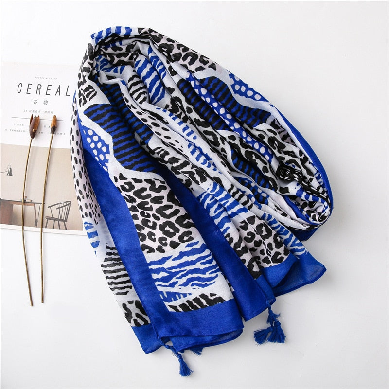 Chèche <br> Bleu Royal - boutique-hippie.fr