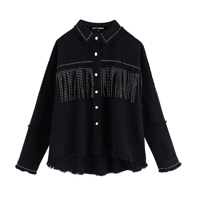 Veste Hippie Bande Noir & Blanche