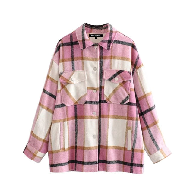 Veste Chemise Carreaux Roses