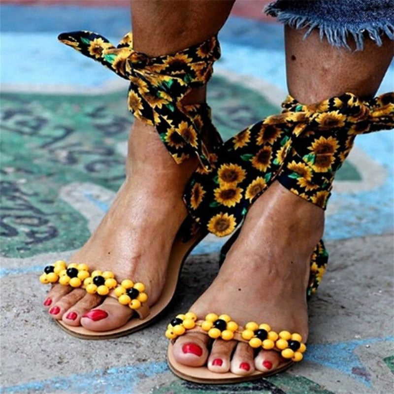 Sandale Hippie Style Fleuri - boutique-hippie.fr