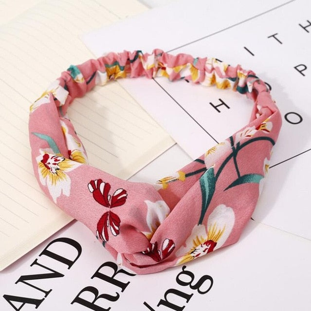 Bandana Hippie <br> Rose Fleuri - boutique-hippie.fr