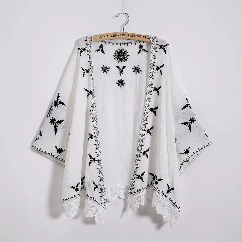 Veste Hippie Kimono Blanc