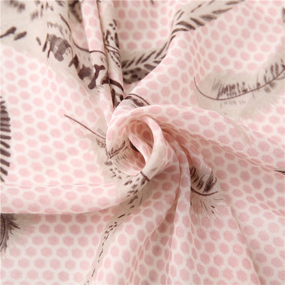 Chèche <br> Rose À Motifs Dentelés - boutique-hippie.fr