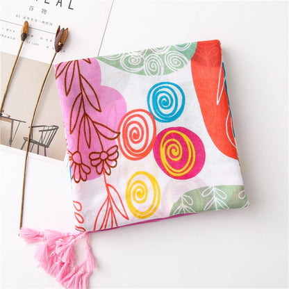 Chèche <br> Rose À Pompons - boutique-hippie.fr
