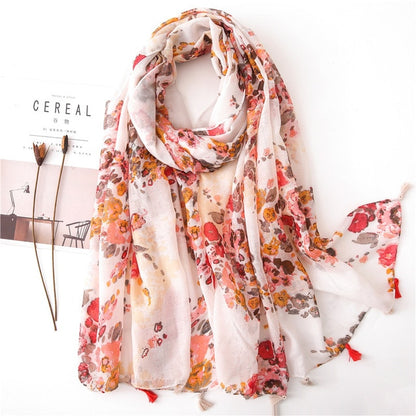 Chèche <br> Automne Fleuri - boutique-hippie.fr