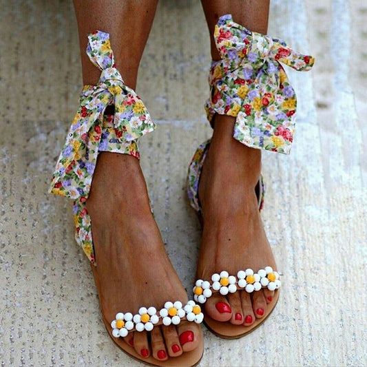 Sandale Hippie Style Fleuri - boutique-hippie.fr