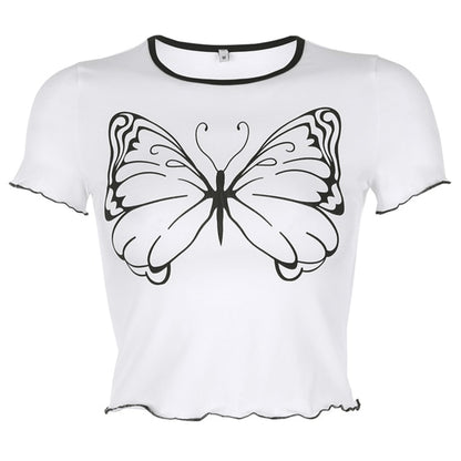 T-Shirt Hippie Papillon Noir