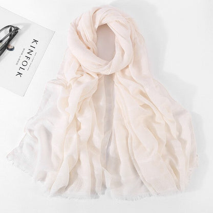 Chèche <br> Beige Texturé - boutique-hippie.fr