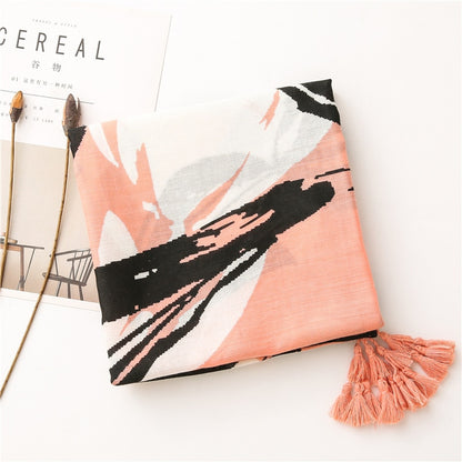 Chèche <br> Tacheté Rose et Noir - boutique-hippie.fr