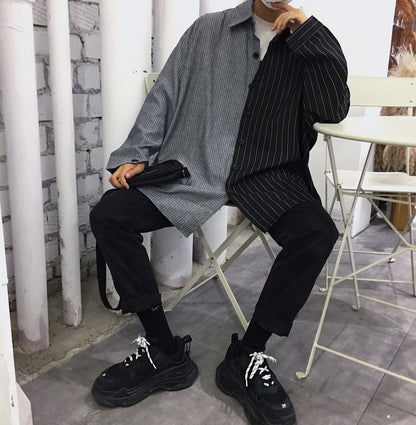 Chemise Hippie <br> Noire & Grise - boutique-hippie.fr