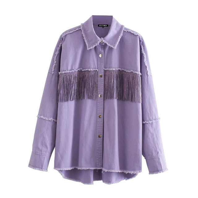 Veste Chemise Violette